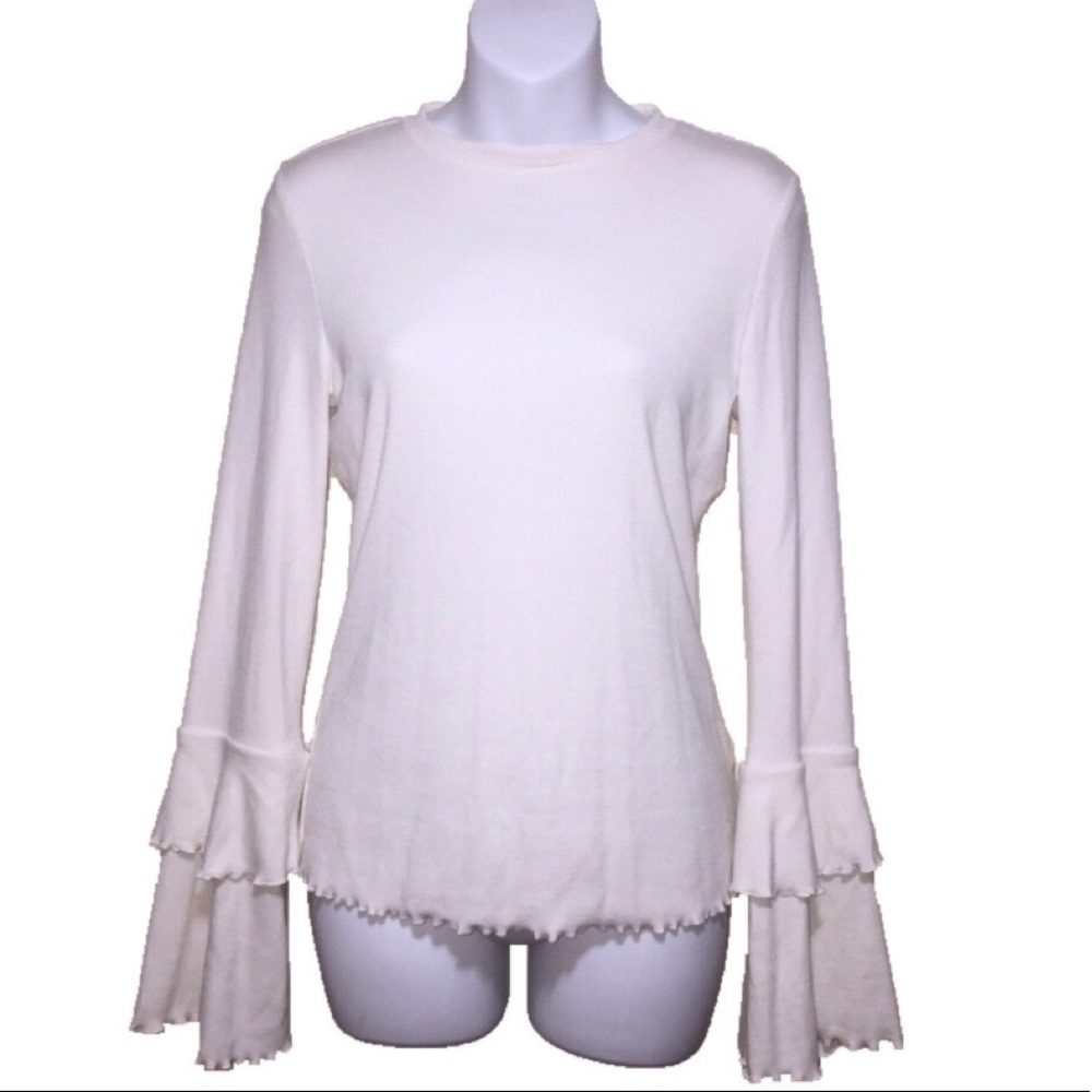 WHO WHAT WEAR Long sleeve creamy white top